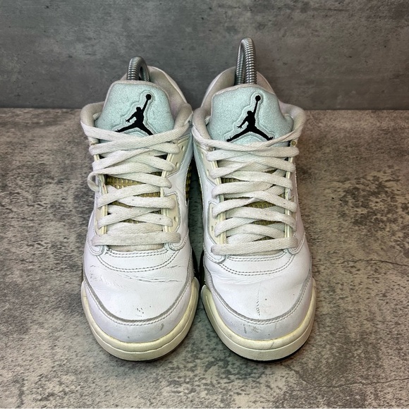 Nike Air Jordan 5 Low 'White Metallic' Sneakers Womens sz 8.5 - peeling - Picture 2 of 8